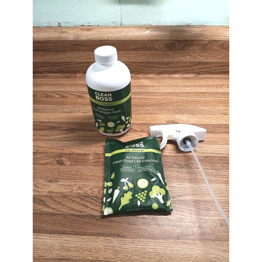 CleanBoss Eat Cleaner Fruit & Veggie Wash Set W/Fresh Food Life Extender